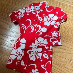 Red Hawaiian Shirt set